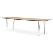 Table à dîner / de réunion extensible 'Rym' plateau bois 4 pieds en métal chromé - 170(270) x 100 cm