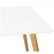 Table à diner / bureau droit scandinave 'Bolnäss' plateau bois blanc 4 pieds bois – 160 x 90 cm