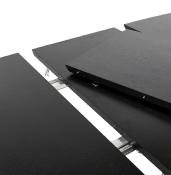 Table / table de réunion extensible 'Rym' plateau bois noir 4 pieds métal noir - 170(270) x 100 cm