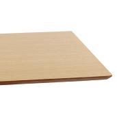 Table de salle à manger 'Tvillin' plateau bois pied central en acier brossé - 180 x 90 cm