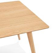 Table / bureau droit scandinave 'Rustik' plateau et 4 pieds en bois – 180 x 90 cm