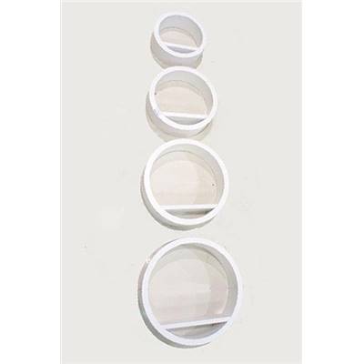 Etagères design murales rondes 'Circle' en bois blanches - Set de 4