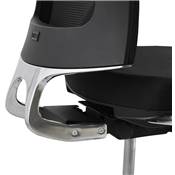 Fauteuil de bureau design à roulettes dossier haut 'FOLLOW' tissu noir et maillé pieds chromés