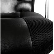 Fauteuil de bureau design à roulettes dossier haut 'CAPO' noir tissu résille pieds en métal chromé