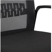 Fauteuil de bureau design à roulettes dossier haut 'PACHA' en tissu et tissu maillé noir pieds noir