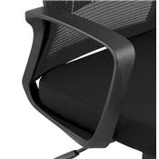 Fauteuil de bureau design à roulettes dossier haut 'PACHA' en tissu et tissu maillé noir pieds noir