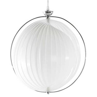 Suspension boule design 'Astra' abat-jour modulable en lamelles flexibles blanche