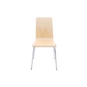 Chaise design 'Léa' en bois naturel avec 4 pieds chromé