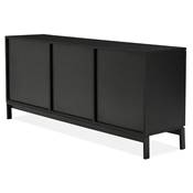 Meuble bahut buffet design 'ALLWOOD' en bois noir avec 2 portes et 3 tiroirs et pieds en métal noir