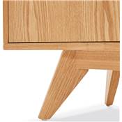 Meuble Bahut buffet design 'CHESTERFIELD' en bois naturel 2 portes et 3 tiroirs pieds en bois plaqué naturel
