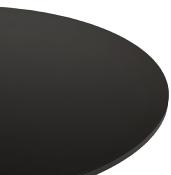 Table / table salle de réunion ronde 'Kaza' plateau en bois noir et pied central en métal noir – Ø 120 cm