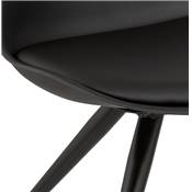 Petite chaise de bureau design à roulettes dossier bas 'SIMPLE' noire avec pieds en métal noir