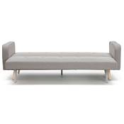 Canapé droit convertible design scandinave 'Evö' en tissu gris pieds en bois