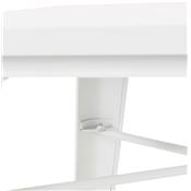 Table de salle à manger carré style industriel 'ALBANE' plateau et pieds en métal blanc - 76 x 76 cm