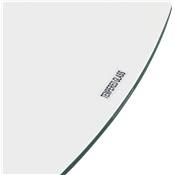 Petite table / table de réunion ronde 'LIGHTY' plateau verre transparent pied central chromé - Ø 90 cm