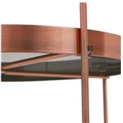 Table d'appoint guéridon pliable 'SMALL ELEMENTO' plateau miroir 4 pieds en métal cuivré - Ø 40 cm