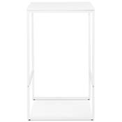 Table bar haute style industriel carré 'BISTRO' bois blanc 4 pieds métal blanc idéal proffesionnels