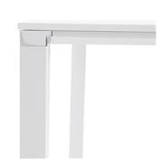Table réunion / bureau bench 'BIG AFER' bois blanc pieds métal blanc et chromé - 140 x 140 cm