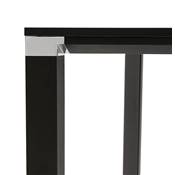 Table réunion / bureau bench design 'BIG AFER' bois noir pieds métal noir et chromé - 140 x 140 cm