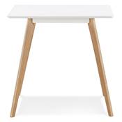 Petite table scandinave carrée 'LITTLE BOLNÄSS' en bois blanc 4 pieds en bois – 80 x 80 cm