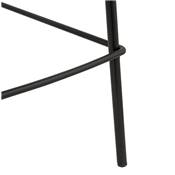 Tabouret snack mi-hauteur accoudoirs 'CARINO MINI' tissu gris clair 4 pieds métal noir dossier haut