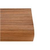 Tabouret de bar design 'Kadra' en bois zébré avec 4 pieds en métal chromé et dossier haut
