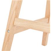 Tabouret de snack mi-hauteur scandinave 'CHAIRMAN MINI' microfibre grise 4 pieds bois dossier haut