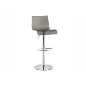 Tabouret de bar réglable design 'Ice' pivotant plexiglass gris foncé pied métal chromé dossier haut