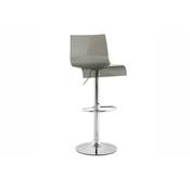 Tabouret de bar rglable design 'Ice' pivotant plexiglass gris pied mtal chrom dossier haut