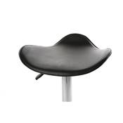 Tabouret de bar réglable design 'Torro' pivotant noir pied central et repose pieds en métal chromé