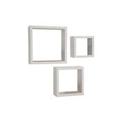 Etagères cubes murales design blanches - Set de 3