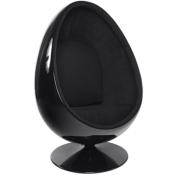 Fauteuil ‘Oeuf’ pivotant noir
