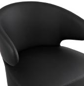 Fauteuil lounge design à accoudoirs 'BLACK COBBE' noir pieds en bois noir