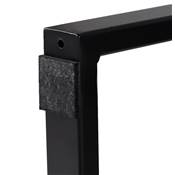 Table de bar / haute de style industriel 'MINT' en bois noir et pieds en métal noir – 120 x 60 cm