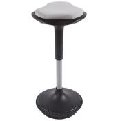 Tabouret réglable design ergonomique 'Svarst' pivotant gris pied central et système de balancement