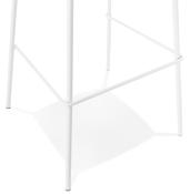 Tabouret de bar 'Tekno' blanc avec 4 pieds en métal blanc et dossier haut