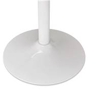 Table de bar haute design ronde 'Upside' mange debout en bois blanc avec pied central en métal blanc