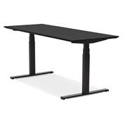 Bureau design assis-debout électrique 'TECH' noir en bois pieds en métal noir - 180 x 90 cm
