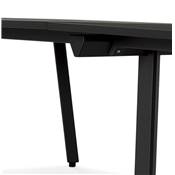 Double bureau bench / table de réunion 'INCONTRO DUE' noir en bois pieds métal noir - 280 x 140 cm
