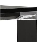 Grand bureau de direction droit 'AFER XL' en bois noir 4 pieds métal noir et chromé – 200 x 100 cm