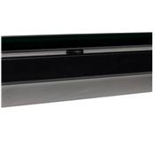 Grand bureau direction droit 'AFER GLASS XL' verre noir 4 pieds métal noir et chromé – 200 x 100 cm