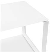 Petit bureau droit design 'GLASS MEET MINI' en verre blanc pieds en métal blanc - 120 x 60 cm