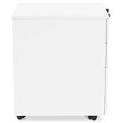 Caisson de bureau / table de chevet design à roulettes 'PRATIK' en métal blanc
