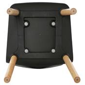 Chaise scandinave design 'Rygso' noire avec 4 pieds en bois naturel