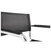 Chaise design à accoudoirs pour bureau ou salle de réunion 'STANDARD' noire pieds en métal chromé