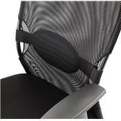 Fauteuil de bureau design à roulettes appui tête dossier haut 'HELPER' noire en tissu pieds chromés