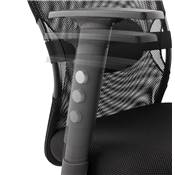 Fauteuil de bureau design à roulettes appui tête dossier haut 'HELPER' noire en tissu pieds chromés