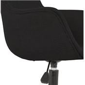 Chaise design de bureau à roulette 'SOFT' en tissu noir avec 5 pieds en métal noir