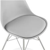 Chaise design style industriel 'GORD' grise avec 4 pieds en métal gris