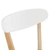 Chaise scandinave 'Gävle' blanche avec 4 pieds en bois massif